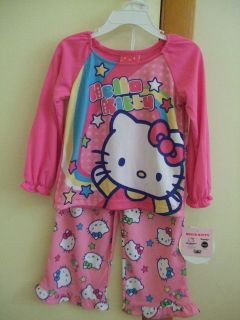 NWT Hello Kitty Sanrio Girls Pink Pajamas 2T Toddler Macy’s 2 pc 