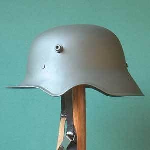 AH6045   German M18 helmet, WW1, ear cut out, A1 reproduction