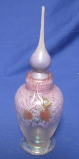 Stuart Abelman Art Glass Perfume Bottle P1241 53 1983 Rose Pink Pulled 