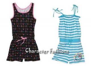 HELLO KITTY ROMPER Size 4 5 6 6X 7 8 10 12 14 16 Outfit Shirt Shorts 