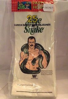 GBS967) WWF WWE WCW   Jake The Snake Roberts Wrestling Lunch Bags 