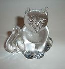 Kosta Boda Art Glass Crystal Cat Figurine Flat Zoo Series Paperweight
