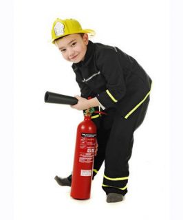 Boys Kids Fireman Fancy Dress Halloween Costume Includes Helmet Like 