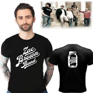NEW ZAC BROWN BAND TOUR 2013 WITH BOTTLE LOGO TWO SIDE BLACK SHIRT S,M 