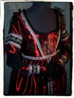 Red TaffetaTudor Renaissance Game of Thrones Gown Bust 44 46 Dress 