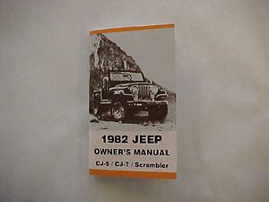 Jeep Owners Manual   1982 CJ5 / CJ7 / CJ8 Scrambler