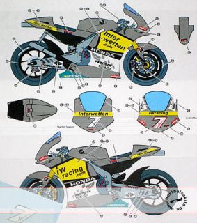 STUDIO 27 INTERWETTEN #7 MOTO GP 2011 DECAL for TAMIYA 1/12 HONDA 