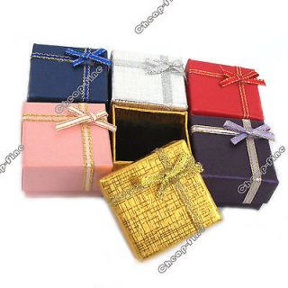   Lots 6PCS Six colors Jewelry Wedding Paper Ring Earring Gift Boxes
