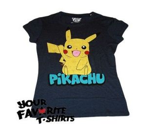 Pokemon Pikachu Pika Wave Licensed Woman Junior T Shirt S XL