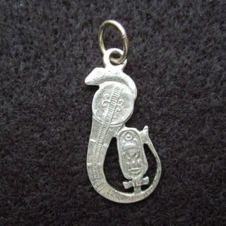 Egyptian Snake Cartouche Pendant Sterling Silver