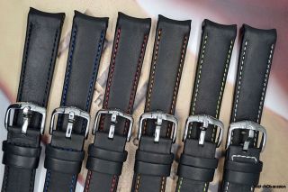 Hirsch Medici Nappa Leather Curved Ended Watch Strap in Various 