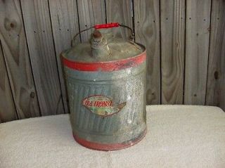OLD IRONSIDES 5 Gallon GALVANIZED Metal GAS STATION CAN