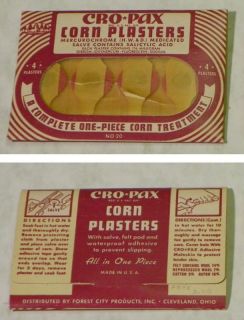 CRO PAX CORN PLASTERS   FOOT CARE   1930s 40s