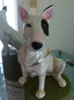 BULL TERRIER ~ JEWELED ENAMEL BOX & MATCHING NECKLACE #62672