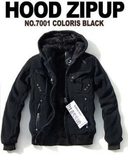 TB] Mens zip up Faux Fur Hoodie Hooded Hoody Jacket Sweatshirt Coat 