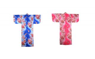   Girl Kids Cotton Yukata Kimono Floral, Authentic Made in Japan