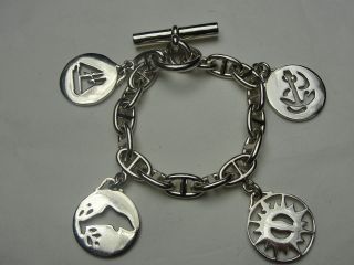 Authentic Hermes Silver 925 `Chaine dAncre` Bracelet