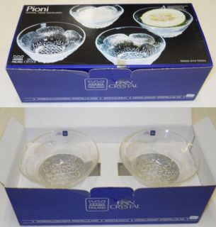   Vintage Pioni Clear Dessert Bowls Iittala Nuutajarvi Finland BOX