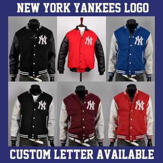 ny7 New york yankees custom logo baseball letterman varsity wool 