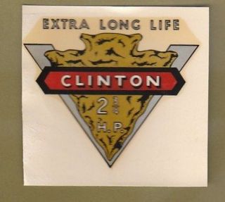 CLINTON ENGINE Decal NOS 2 3/4 2¾ HP EXTRA LONG LIFE