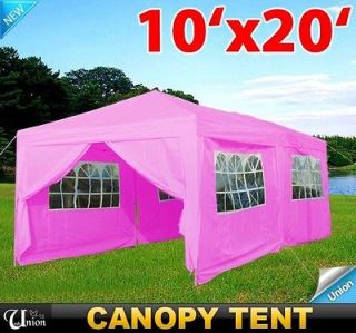 10x20 Gazebo Pink Pop Up Wedding Party Tent Canopy With 6 Walls