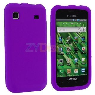 Purple Silicone Rubber Skin Case Cover for Samsung Galaxy S 4G 