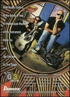   VAI JOE SATRIANI 1997 TOUR WITH IBANEZ GUITARS AD 8X11 ADVERTISEMENT