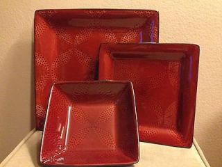 NEW* ROSCHER MODER​N DECO RED 12 PC DINNERWARE SET SERVICE FOR 4