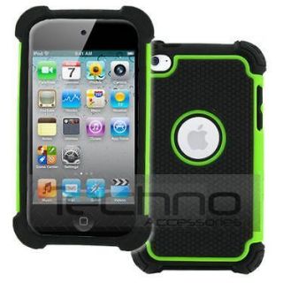 Green Armor High Shock Protective Back Cover Case for iPod Touch 4 4G