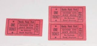 Vtg ROCKY POINT AMUSEMENT PARK Ride Tickets # 44567 RI RARE COLLECTORS 