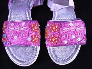 Lelli Kelly Girls Glitter Pink Beads Sandals sizes EU22/US6 to EU34 