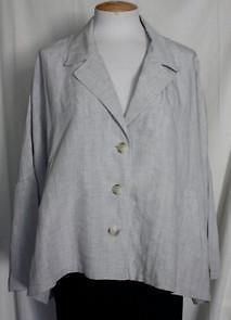 Ivan Grundahl 40 Gray Striped Lagenlook Asymmetrical Jacket Viscose 