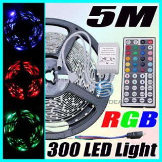 12V 5M RGB 3528 SMD 300LED Strip Light+44 key IR Remote Controller un 