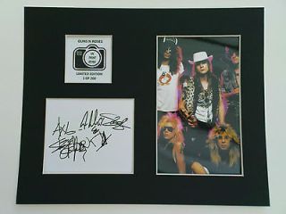 Limited Edition Guns N Roses Signed Mount Display MUSIC AUTOGRAPH 