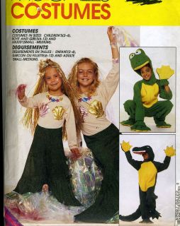 Kids Boy Girl Size 3 4 5 6 Costumes Sewing Pattern Mermaid Frog 