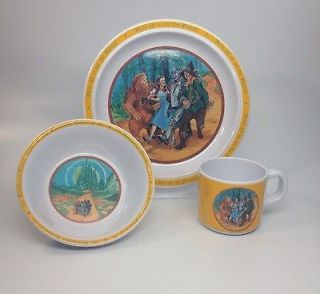 Wizard of Oz Toddler   Childs Plate, Bowl & Cup Set. 1988 Turner