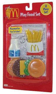 McDonalds Play Food Set   CHEESEBURGER with Milk (12 piece set)