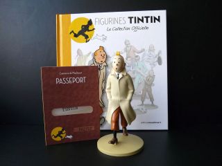 LARGE 5 TINTIN FIGURINE OFFICIAL COLLECTION #M01 TINTIN IN TRENCH 