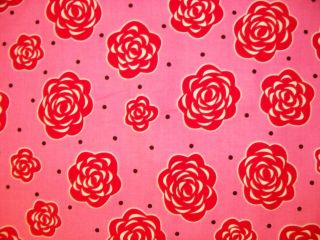 flowers poppy hot pink red cotton fabric fq time left