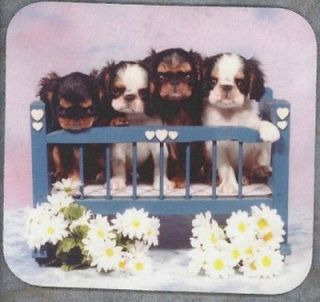 ENGLISH TOY SPANIEL   KING CHARLES PUPS Heavy Rubber Backed Mousepad 