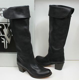 Frye Jane Tall Cuff 77596 black leather womens boots NIB