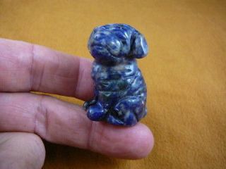 y346 e) SHAR PEI PUG dog blue gray FIGURINE gemstone carving