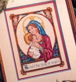 Lovely Madonna & Child BEHOLD THE KING OF ANGELS Cross Stitch Pattern