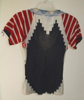 JEAN PAUL GAULTIER MAILLE FEMME GORGEOUS MULTI COLORED SHEER TOP SZ  S 