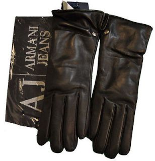 armani jeans gloves black wool size l sale 4914