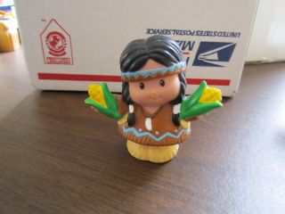   Little People Mayflower Thanksgiving Indian lady girl mom corn food