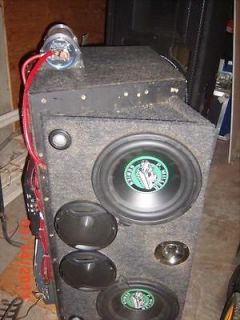 Custom Made Car Speaker Box With Speakers and Amps Built In