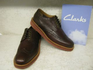 Clarks Freely Burst Chestnut Brown Leather Smart Lace Up Brogue Shoes