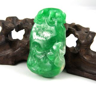 Burma Emerald Jade Wishful Hand Carved Evil beast Exquisite Perfect 