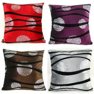 Flocking Stripes Silver Pattern Decor Pillow Case Cushion Cover Cotton 